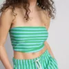 Top bandeau corto a rayas con alto contenido en algodón