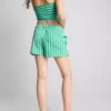 Top bandeau corto a rayas con alto contenido en algodón