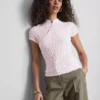 Top con cuello alto texturizado