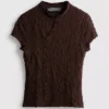 Top con cuello alto texturizado
