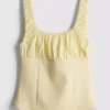 Top corsé de crepé con cuello cuadrado