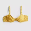 Top de bikini con aros, escote corazón y lunares