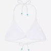 Top de bikini de ganchillo con detalles de abalorios