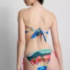 Top de bikini tipo pañuelo con estampado panorámico