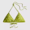 Top de bikini triangular con peces bordados