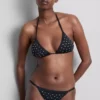 Top de bikini triangular con pedrería
