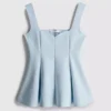 Top de crepé con peplum y escote corazón