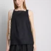 Top de lino de corte A con tirantes anchos de The Edit