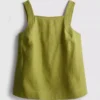 Top de lino de corte A con tirantes anchos de The Edit