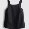Top de lino de corte A con tirantes anchos de The Edit