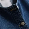 Top de manga corta ajustado de denim de algodón para pantalones cortos