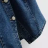 Top de manga corta ajustado de denim de algodón para pantalones cortos
