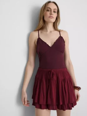 Top tipo babydoll con cuello en V