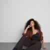 Top tipo camisola elástico con alto contenido en algodón