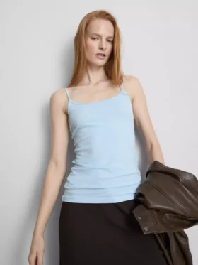 Top tipo camisola elástico con alto contenido en algodón