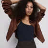 Top tipo camisola elástico con alto contenido en algodón