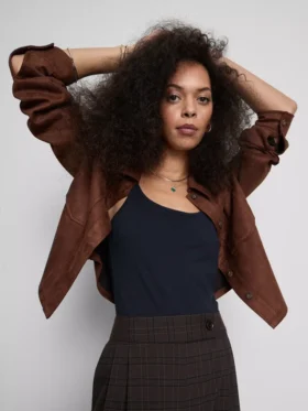 Top tipo camisola elástico con alto contenido en algodón