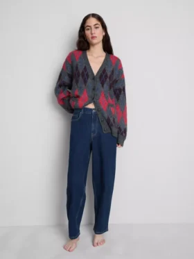 Vaqueros ajustados de cintura alta de denim de algodón