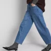 Vaqueros ajustados de cintura alta de denim de algodón