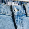 Vaqueros ajustados de cintura alta de denim de algodón