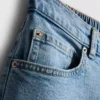 Vaqueros ajustados de cintura alta de denim de algodón