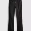 Vaqueros de algodón de talle medio y corte acampanado