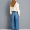 Vaqueros de algodón denim con corte acampanado