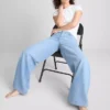 Vaqueros de algodón denim de talle medio y pierna ancha