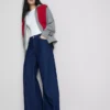 Vaqueros de algodón denim de talle medio y pierna ancha