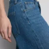 Vaqueros de algodón denim de talle medio y pierna ancha