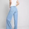 Vaqueros de algodón denim de talle medio y pierna ancha