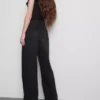 Vaqueros de algodón denim de talle medio y pierna ancha