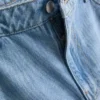 Vaqueros de algodón denim de talle medio y pierna ancha