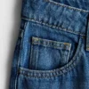 Vaqueros de algodón denim de talle medio y pierna ancha
