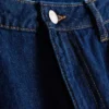 Vaqueros de algodón denim de talle medio y pierna ancha