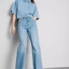 Vaqueros de denim de algodón de corte recto