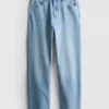 Vaqueros de denim de algodón de corte recto