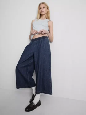 Vaqueros tipo culotte de pierna ancha