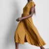 Vestido camisero midi de manga corta