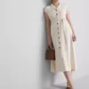 Vestido camisero midi de manga corta