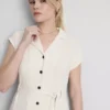 Vestido camisero midi de manga corta