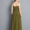 Vestido largo holgado con volantes