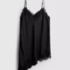 Vestido lencero asimétrico de encaje satinado de The Edit