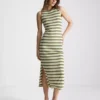 Vestido midi ajustado sin mangas de Paula Echevarría