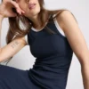 Vestido midi con sujetador incorporado de punto acanalado