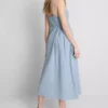 Vestido midi de algodón con botones