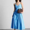 Vestido midi de algodón con tirantes tipo corsé