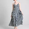 Vestido midi de algodón con tirantes tipo corsé