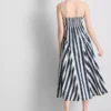 Vestido midi de algodón con tirantes tipo corsé