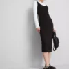 Vestido midi de cuello cuadrado «Second Skin»